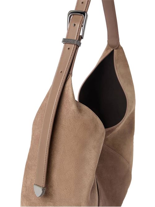 Brown calf suede bag BRUNELLO CUCINELLI | MBHID3678C7275